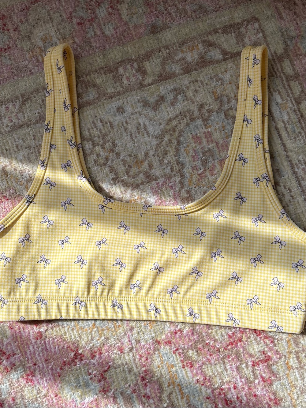 NWOT Happy Camper \\ bow print bra
